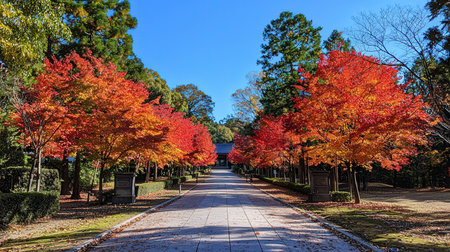 Autumn leaves in the park at kyoto japan.の素材