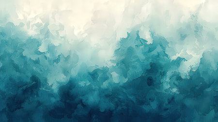 Abstract blue watercolor background. Digital art painting. 3d rendering.の素材
