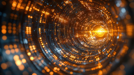 3D rendering of abstract technology concept. Futuristic digital background.の素材