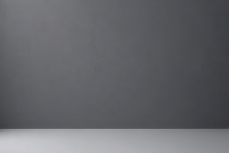 Empty room with gray wall and floor. 3d render illustration.の写真素材