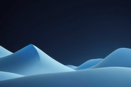 abstract blue background with some smooth lines in it (see portfolio for more in this series)の写真素材