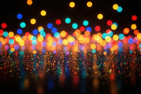 abstract colorful bokeh background, defocused lights bokeh backgroundの写真素材