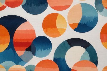 Abstract seamless pattern with watercolor circles. Hand-drawn illustration.の写真素材