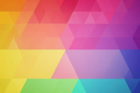 abstract background consisting of colored triangles and matt surface.の写真素材