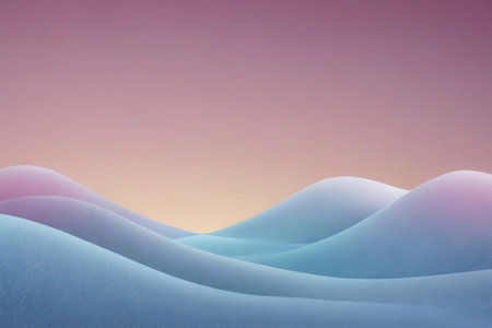 abstract winter background with snowdrifts and blue sky, 3d renderの写真素材