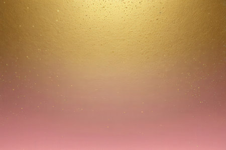 abstract background of water drops on glass with gradient pink and yellow colorsの写真素材