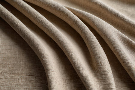 Close up of beige fabric, can be used as background.の写真素材