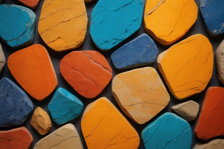 Colorful stone wall texture. Abstract background and texture for design.の写真素材