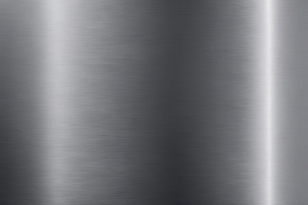 Metal background or texture of brushed steel plate with reflectionsの写真素材