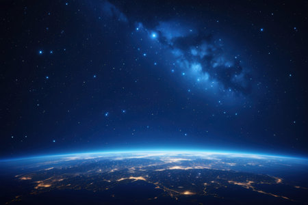 Night view of the planet Earth. Elements of this image furnished by NASA