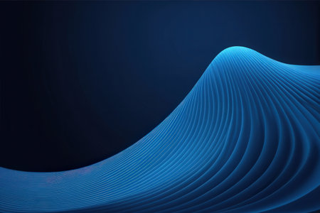 Abstract blue wavy background. Vector illustration for your business design.の写真素材