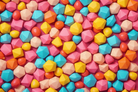 Colorful plastic beads background, 3d rendering. Computer digital drawing.の写真素材