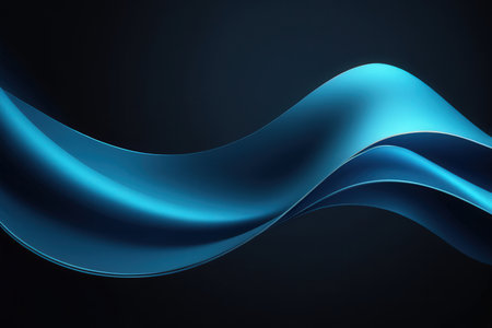 Abstract blue wavy background, futuristic wavy illustration. Vector designの写真素材