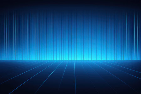 Abstract blue background with glowing lines. Vector illustration. Eps 10.の写真素材