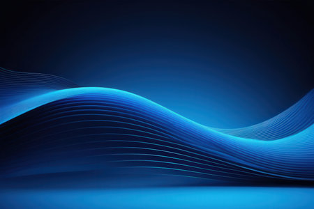 Abstract blue background with smooth lines. Vector illustration. Eps 10.の写真素材