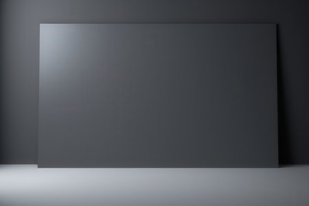 Blank black poster on the wall. Mock up, 3D Renderingの写真素材