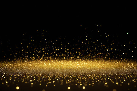 glitter vintage lights background. gold and black. de-focusedの写真素材