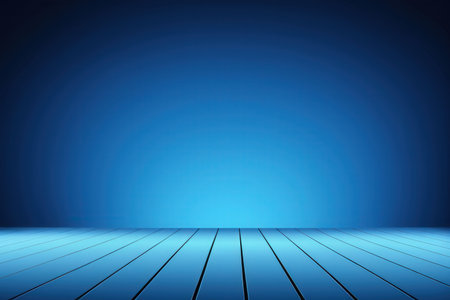 Blue background with a wooden floor. Vector illustration. Eps 10.の写真素材
