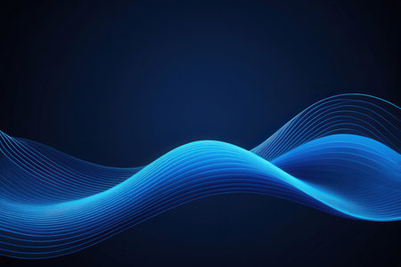 Abstract blue waves on dark blue background. Vector illustration eps10の写真素材