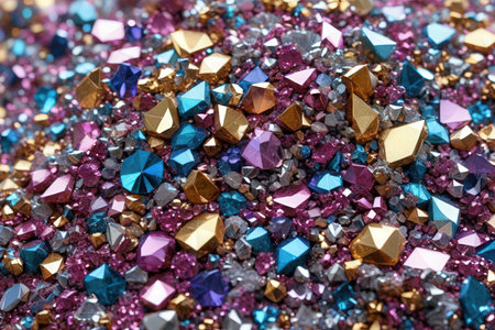 Multicolored shiny crystals as a background, close-up.の写真素材