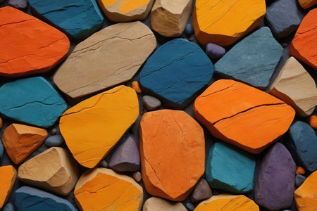 Colorful stone wall texture. Abstract background and texture for design.の写真素材