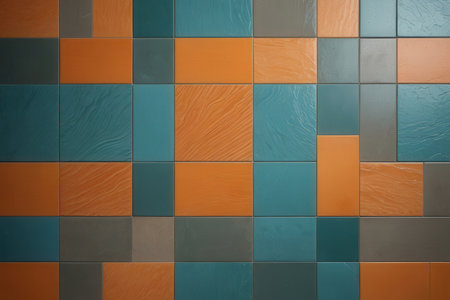 Colorful ceramic tile wall for background and texture. Abstract pattern.の写真素材