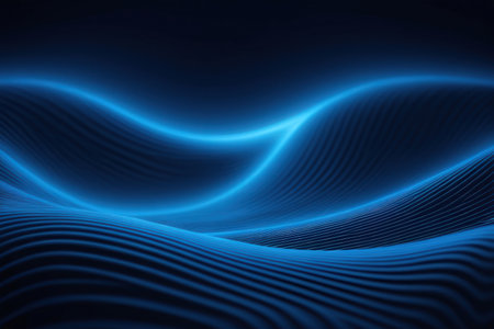 abstract blue wavy background with smooth lines. Vector illustration.の写真素材