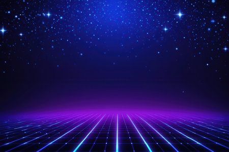 abstract background technology concept with space and stars, vector illustration.の写真素材