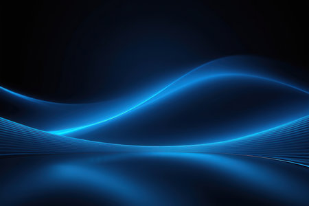 abstract blue background with smooth lines and space for your own textの写真素材