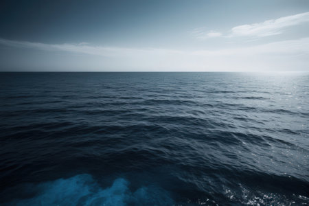 Beautiful seascape with blue sea and sky. Toned.の素材