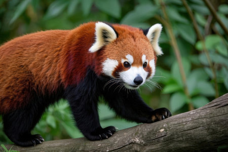 Red Panda - Ailurus fulgens, also known as the lesser panda and the red cat-bearの素材