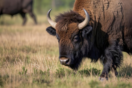 European bison, Bison bonasus, also known as the European bison.の素材