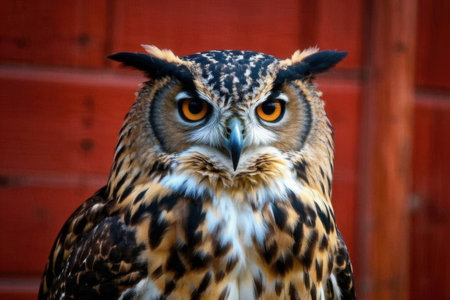 Eurasian Eagle Owl (Bubo bubo) close-upの素材