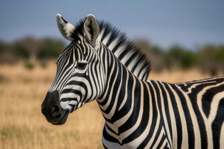 Plains zebra (Equus quagga) in the Okavango Delta, Botswana.の素材