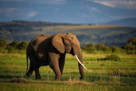 African elephant (Loxodonta africana) in Amboseli National Park, Kenyaの素材