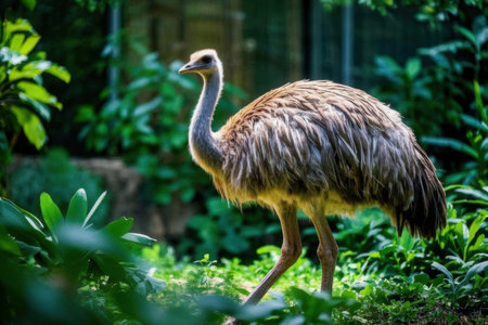 Emu is a large flightless bird native to South and Southeast Asia.の素材