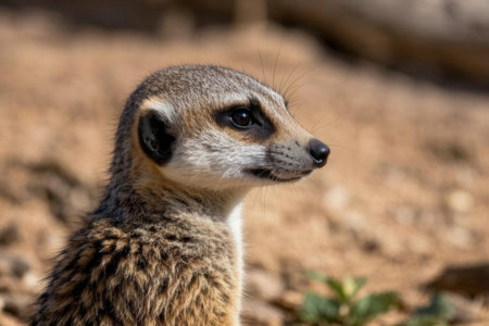 Portrait of a meerkat (Suricata suricatta)の素材