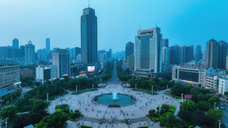 Shanghai Lujiazui Finance and Trade Zone of the modern cityの素材