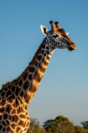 Giraffe in the Okavango Delta - Moremi National Park in Botswanaの素材