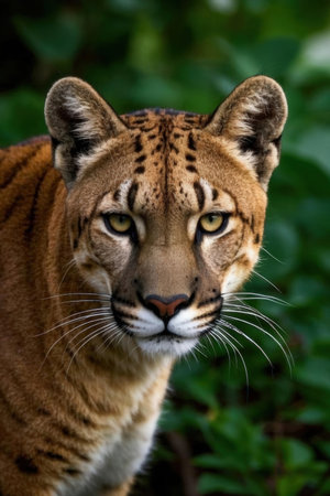 Portrait of a big cat, Panthera tigris altaicaの素材