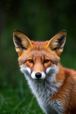 Close-up portrait of a red fox (Vulpes vulpes)の素材