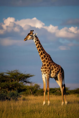 Giraffe in Serengeti National Park, Tanzania, Africaの素材