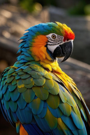 Blue-and-yellow macaw (Ara ararauna)の素材
