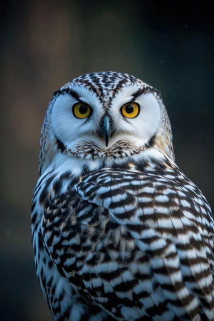Snowy Owl (Bubo bubo) close up portraitの素材