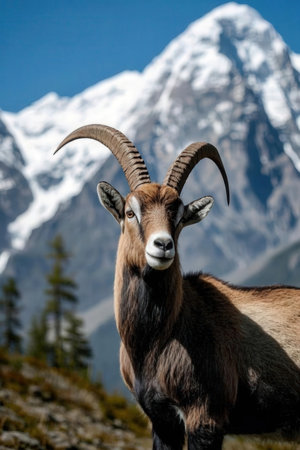Barbary sheep in Himalayas, Uttarakhand, Indiaの素材