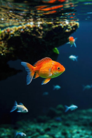 Beautiful Colorful Tropical Fish in the Aquarium - Stock Imageの素材