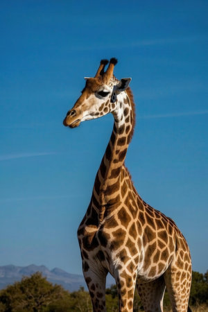 Giraffe in the Okavango Delta - Moremi National Park in Botswanaの素材