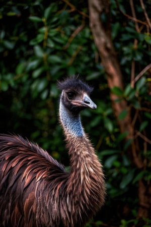 Portrait of an emu bird in the nature habitat, Thailand.の素材