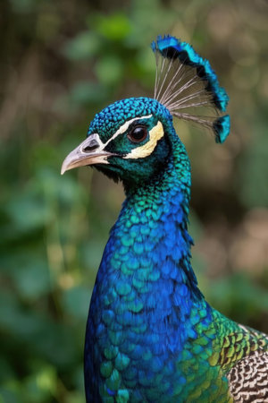 Portrait of a peacock (Pavo cristatus)の素材