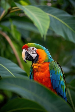 Colorful macaw parrot in the rainforest of Costa Ricaの素材